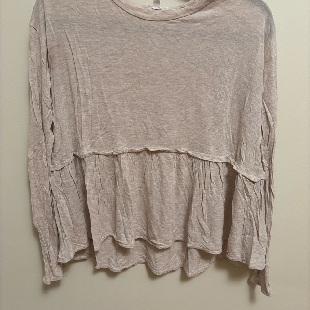 Wilfred Light Beige Layered Long Sleeve Top